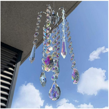 H&D Hanging Crystal Sun Catcher Rainbow Maker Παράθυρο Πολυέλαιος Prisms Beads Chakra 38mm Charm Suncatcher Garden Διακόσμηση σπιτιού