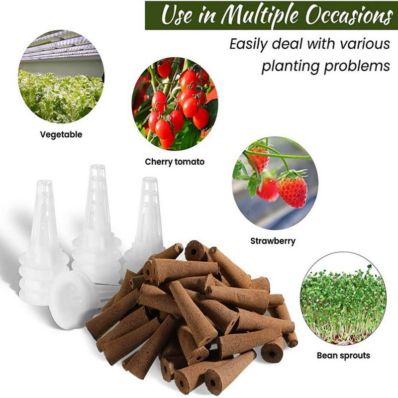 Pakaitiniai auginimo krepšeliai – Sėklų pradinių ankščių rinkinys Hidroponinės auginimo sistemos sėklų ankščių krepšeliai, skirti auginti vyšninių pomidorų braškes