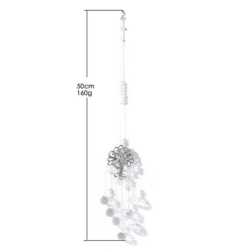 Saulės gaudyklė krištolinė prizmė gyvybės medis Saulės gaudyklė sodo puošmena vaivorykštė, skirta langui saulės lašelių krištolinė dekoracija vestuvėms