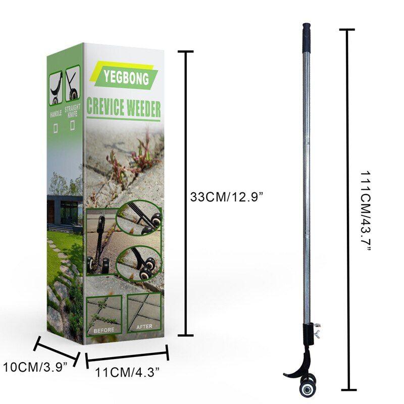 Prenosný záhradný odstraňovač buriny, vyžínač na trávu, nastaviteľná dĺžka, odstraňovač buriny, bez nutnosti ohýbania záhradného náradia