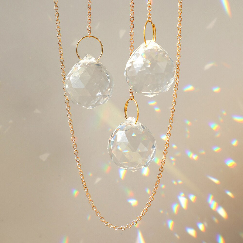 Saulės gaudyklė Vaivorykštė prizmė Mėnulio krištoliniai vitražai Saulės gaudyklė Gydomieji kristalai Akmuo Saulės gaudyklė Sodas Namų Mėnulio papuošalai