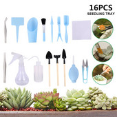 Sultingų augalų sodinimo įrankiai 16 vnt Mini sodo rankinis įrankis Kastuvas Grėblys Pincetas Virdulys Sultingi Augalai Sodinti Bonsai Įrankiai