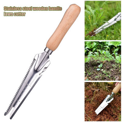 Sodo ravėjimo kastuvas nerūdijančio plieno rankinis pjoviklis medinė rankena Kasimas persodinimas Nuimamas perjungiamas nuimamas patvarus treniruoklis