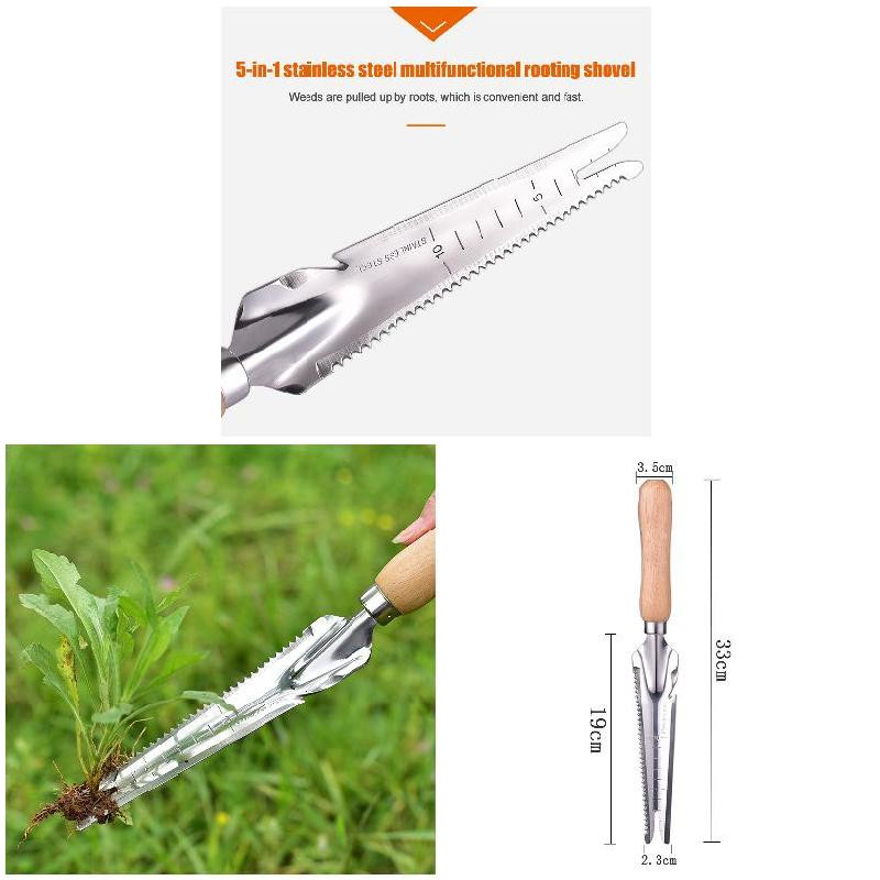 Sodo ravėjimo kastuvas nerūdijančio plieno rankinis pjoviklis medinė rankena Kasimas persodinimas Nuimamas perjungiamas nuimamas patvarus treniruoklis