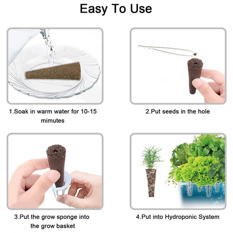 50 ks Pohodlná hydroponická pestovateľská špongia na pestovanie rastlín, hnedá farba, široké použitie