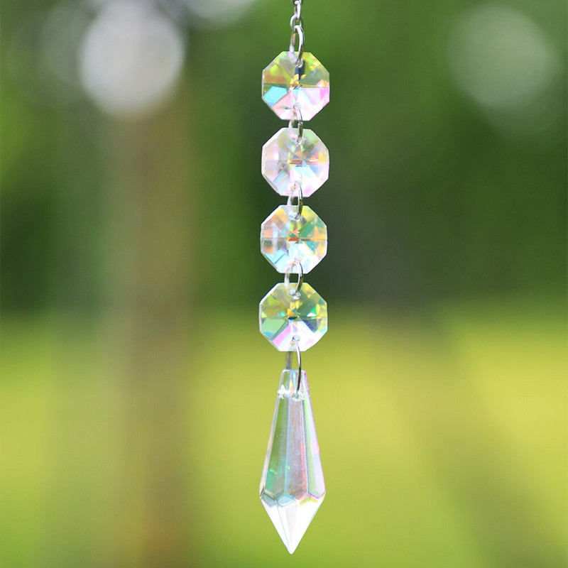 Szélcsengő kristály napfogó 3D csapágy forgás rozsdamentes életfa pillangó prizma napfogó kerti dekoráció kültéri