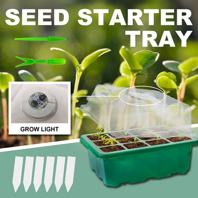 2 vnt. sėklų paleidimo padėklai su lengvų sėklų paleidimo rinkiniu, reguliuojamo drėgnumo sėklų paleidimo padėklai Augalų rinkinio pagrindas Sweet Grass 128 padėklas