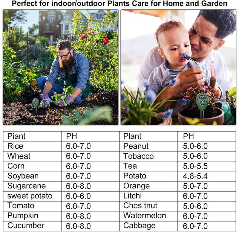 Digitálny pH meter 3 v 1, súprava na testovanie pôdy, vlhkosť/svetlo/pH, senzor vlhkosti pôdy pre záhradu, farmu, trávnik, vonkajšie, vnútorné...