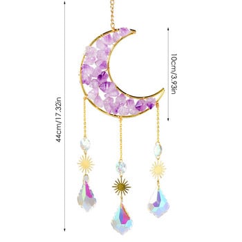 Suncatchers Crystal Prism Ball Moon Metal Rainbow Craft Sun Catcher για Παράθυρο Αυτοκινήτου Κρεμαστό Διακόσμηση Κήπου Δώρο διακόσμηση τοίχου