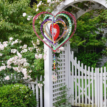 1 Σετ Suncatchers κήπου Διαμαντένιο μενταγιόν ζωγραφικής Διακοσμητικό DIY Μινιμαλιστικό Καρδιά/Στρογγυλό Σχήμα Suncatchers Κρεμαστό ντεκόρ σπιτιού