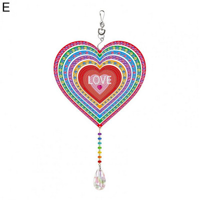 1 sada záhradných lapačov slnka diamantová maľba prívesok dekoratívny DIY minimalistický tvar srdca/okrúhly tvar lapačov slnka prívesok domáca dekorácia