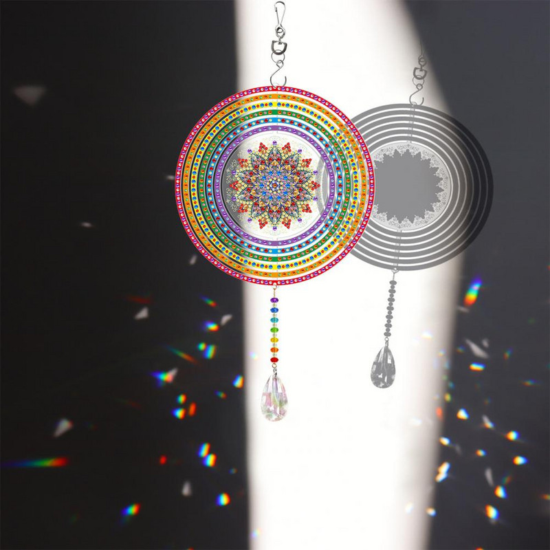 1 sada záhradných lapačov slnka diamantová maľba prívesok dekoratívny DIY minimalistický tvar srdca/okrúhly tvar lapačov slnka prívesok domáca dekorácia