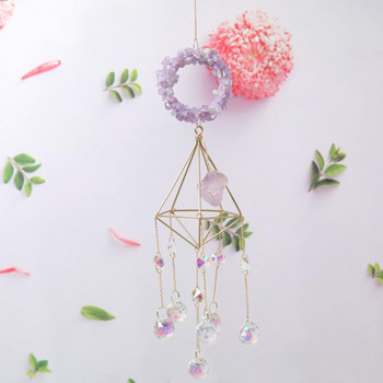 Suncatchers κήπου Wind Chime μενταγιόν Διακοσμητικό με αστραφτερό ψεύτικο κρύσταλλο Κομψό κρεμάσιμο τοίχου Windbell διακόσμηση σπιτιού