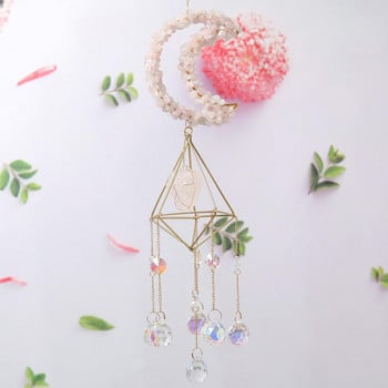 Suncatchers κήπου Wind Chime μενταγιόν Διακοσμητικό με αστραφτερό ψεύτικο κρύσταλλο Κομψό κρεμάσιμο τοίχου Windbell διακόσμηση σπιτιού