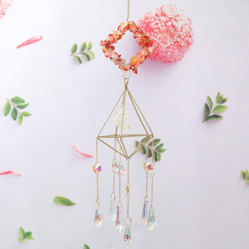 Градински Suncatchers Wind Chime Висулка Декоративен искрящ изкуствен кристал Елегантен окачен на стена Windbell Home Decor