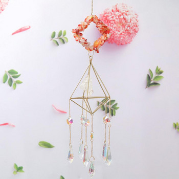 Suncatchers κήπου Wind Chime μενταγιόν Διακοσμητικό με αστραφτερό ψεύτικο κρύσταλλο Κομψό κρεμάσιμο τοίχου Windbell διακόσμηση σπιτιού