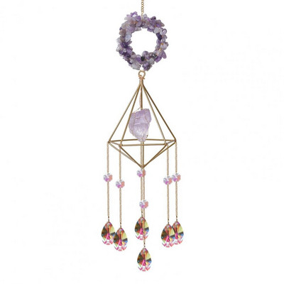 Sodo saulės gaudyklės vėjo varpelio pakabukas dekoratyvinis putojantis dirbtinis krištolinis elegantiškas pakabinamas ant sienos pakabinamas vėjo varpelio namų dekoras