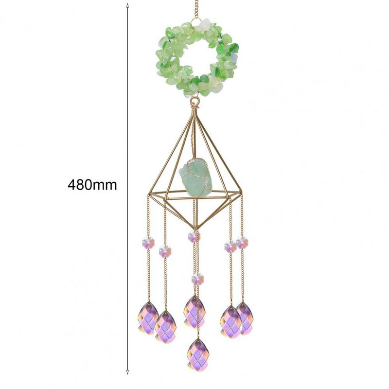 Sodo saulės gaudyklės vėjo varpelio pakabukas dekoratyvinis putojantis dirbtinis krištolinis elegantiškas pakabinamas ant sienos pakabinamas vėjo varpelio namų dekoras