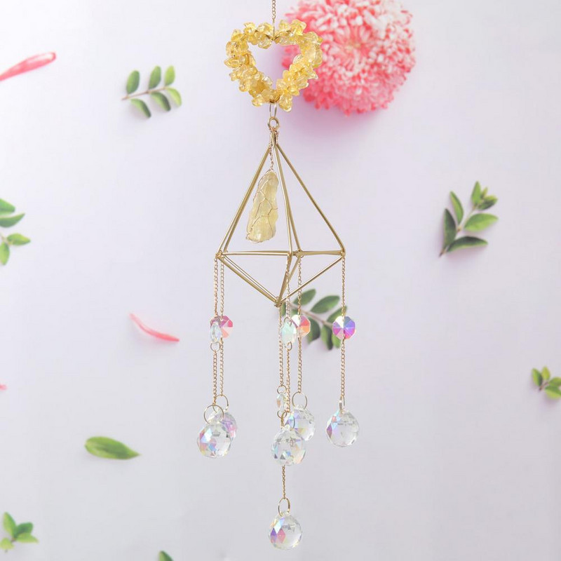 Putojančio sodo saulės gaudyklės vėjo varpelio pakabukas dekoratyvinis dirbtinis krištolinis elegantiškas pakabinamas ant sienos pakabinamas vėjo varpelio namų dekoras
