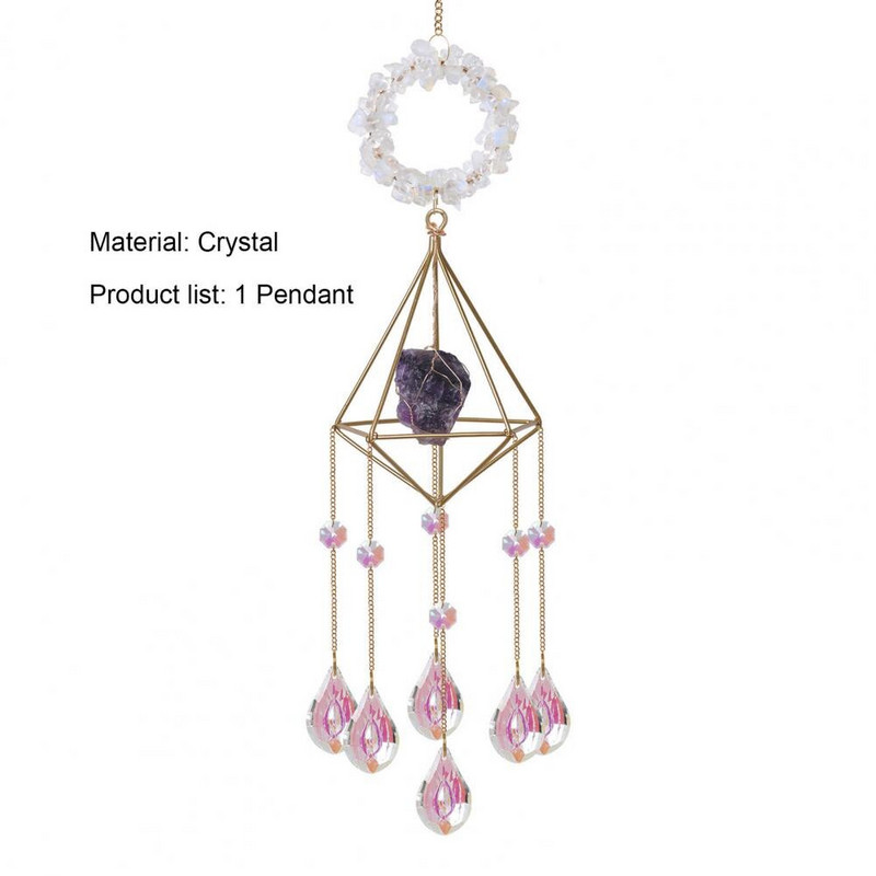 Putojančio sodo saulės gaudyklės vėjo varpelio pakabukas dekoratyvinis dirbtinis krištolinis elegantiškas pakabinamas ant sienos pakabinamas vėjo varpelio namų dekoras