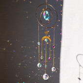 Dirbtinių kristalų saulės gaudyklė Dekoratyvinė estetinė blizgučių prizmė Saulės gaudyklė Subtilus kelių spalvų vėjo varpelio sodo dekoras namams