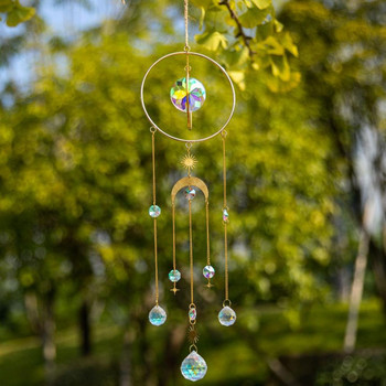 Faux Crystal Suncatcher Декоративни естетични бляскави призми Sun Catcher Деликатен многоцветен Wind Chime Градински декор за дома