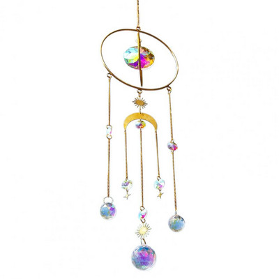 Dirbtinių kristalų saulės gaudyklė Dekoratyvinė estetinė blizgučių prizmė Saulės gaudyklė Subtilus kelių spalvų vėjo varpelio sodo dekoras namams