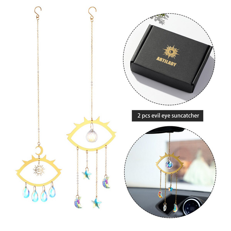 2 ks lapač slnka s krištáľovým efektom, boho závesným svetlom na okno, dúhovým lapačom slnka, hranolom, chytačom svetla do záhrady, darčekom