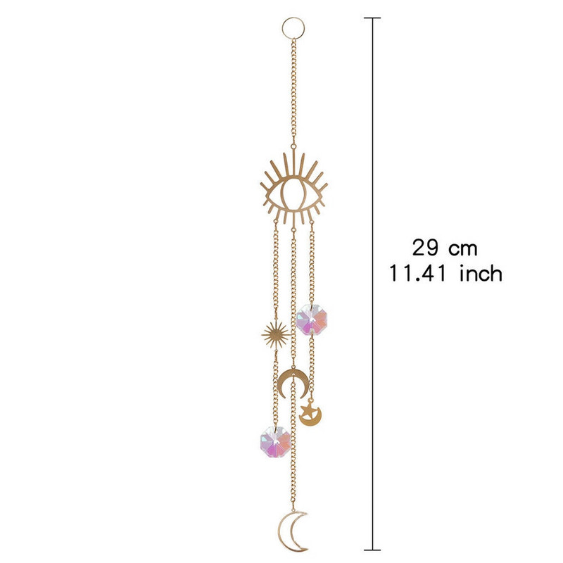 Krištáľový lapač slnka, hranol, okno, dúhový stroj, mesiac, krištáľová guľa, ametystový prívesok, lapač slnka, závesná ozdoba, záhradná dekorácia