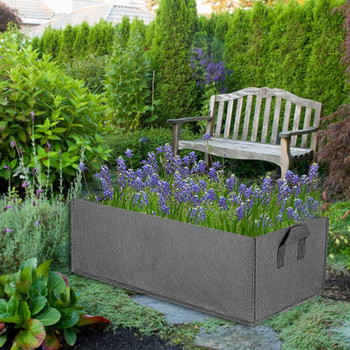 Ύφασμα που καλύπτει γρασίδι Υπερυψωμένο κρεβάτι κήπου ορθογώνιο Αναπνεύσιμο δοχείο ανάπτυξης τσάντα φύτευσης 2x4 Δίσκος για φυτά