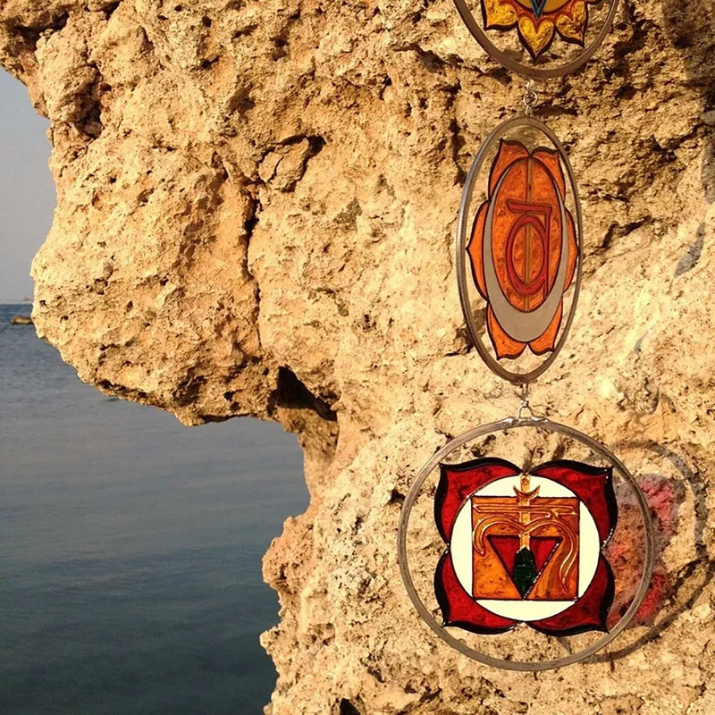 Záhradné Suncatchers Moderná akrylová sada 7 čakier Duchovný dar - Moderná akrylová sada 7 visiacich zvonkohier