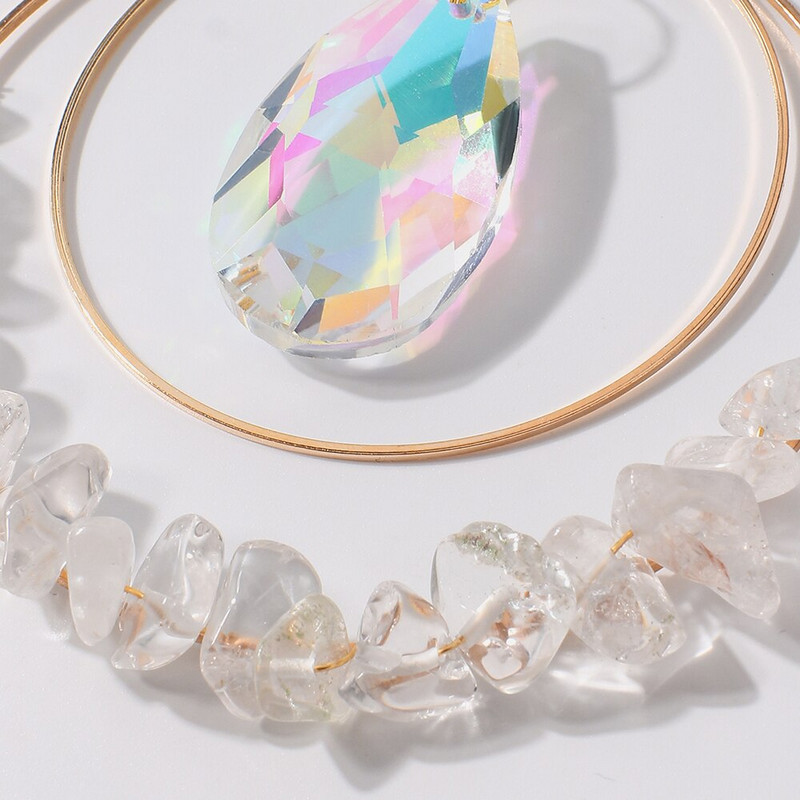 Saulės gaudyklė krištolinė pakabinama stiklinė prizmė sodo dekoravimas lauko Kalėdų krištolinis namų dekoras vėjo varpeliai saulės gaudyklė