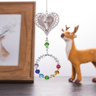 LEISI Kovová motýľová čakra v tvare srdca, dúhový slnečník, záhradná dekorácia, vonkajšia domáca svadobná dekorácia