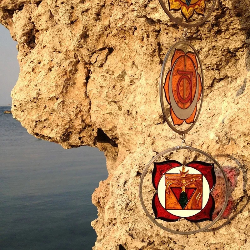 Záhradné Suncatchers Moderná akrylová sada 7 čakier Duchovný dar - Moderná akrylová sada 7 visiacich zvonkohier