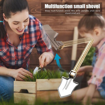 Texas Emergency Outdoor Tools Skladacia záhradná malá multifunkčná lopata s kompasom Patio Lawn & Garden Camellia Plant