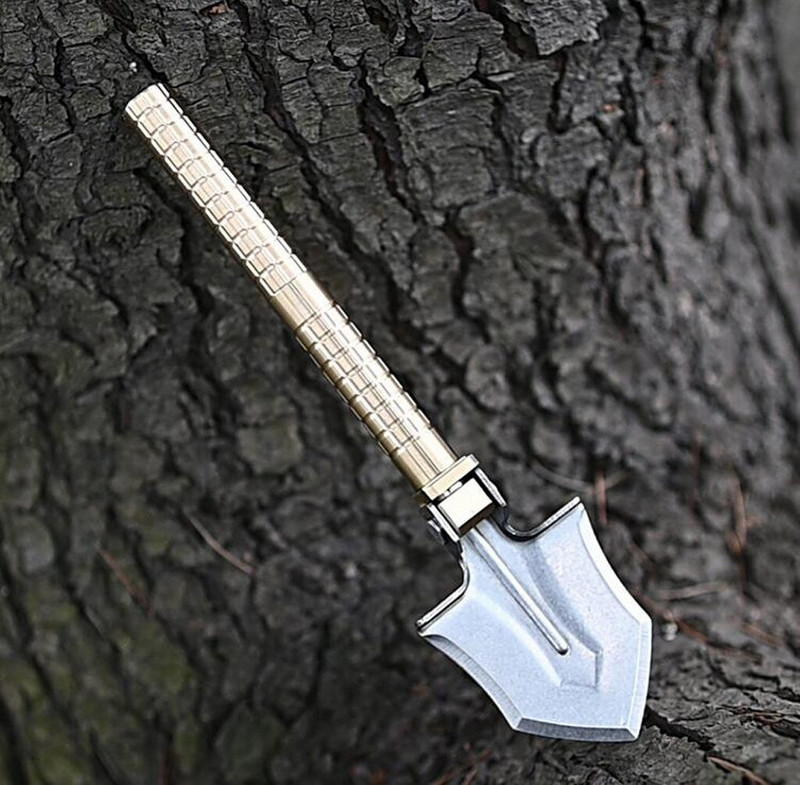 Texas Emergency Outdoor Tools Skladacia záhradná malá multifunkčná lopata s kompasom Patio Lawn & Garden Camellia Plant