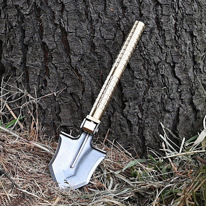 Texas Emergency Outdoor Tools Skladacia záhradná malá multifunkčná lopata s kompasom Patio Lawn & Garden Camellia Plant