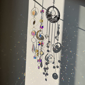 Sun Catcher Crystal Suncatcher Градина с витражи Jardineria Decoracion Exterior Prisma Light Catcher Moon Colgantes De Viento