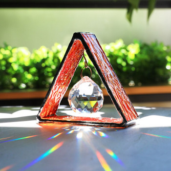 H&D 1 бр. Suncatcher Висяща призма от кристална топка с метален стъклен триножник Висулка Дъгова украса за градински домашен сватбен декор