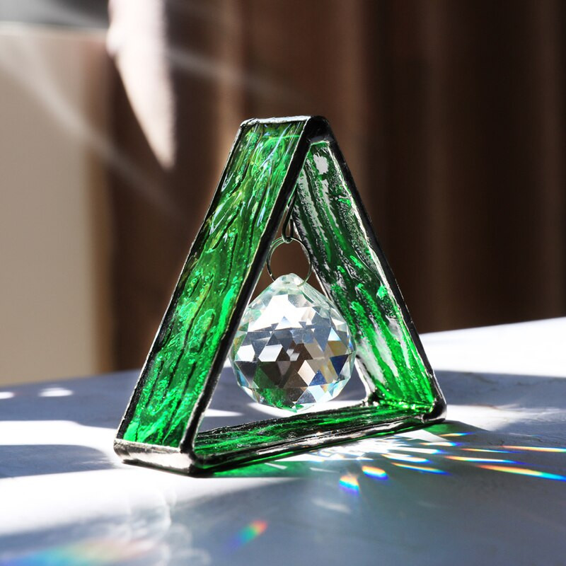 H&D 1vnt Suncatcher pakabinama krištolinė rutulinė prizmė su metaliniu stikliniu trikojo pakabuku vaivorykštės ornamentas sodo namų vestuvių dekoravimui