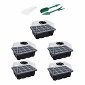 Balenie 5 semienkových misiek Sunflower House, miska na sadenice (12 buniek na misku), priehľadná miska s nastaviteľnou vlhkosťou