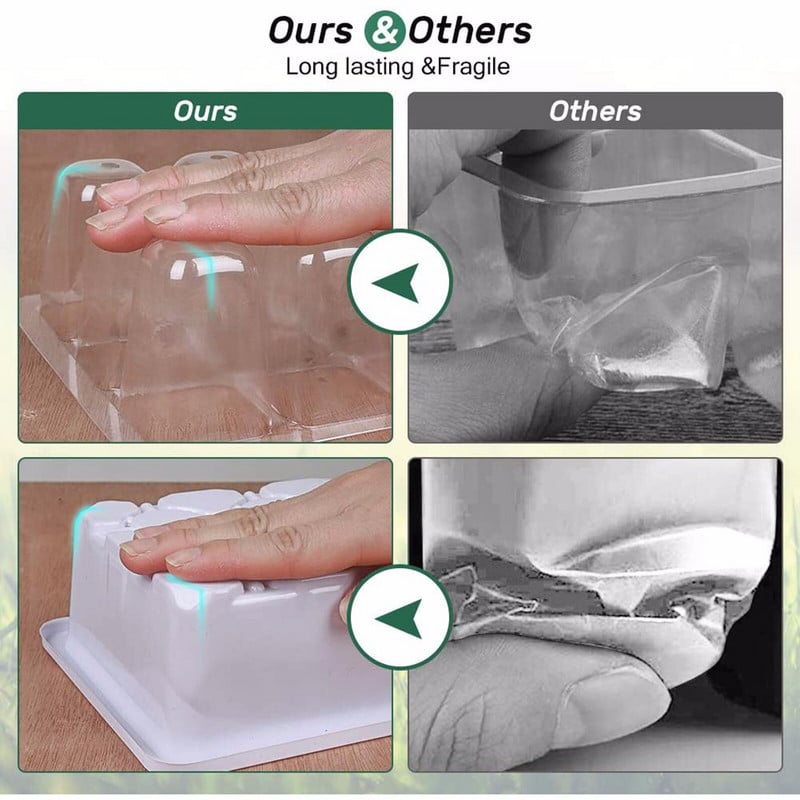 Balenie 5 semienkových misiek Sunflower House, miska na sadenice (12 buniek na misku), priehľadná miska s nastaviteľnou vlhkosťou