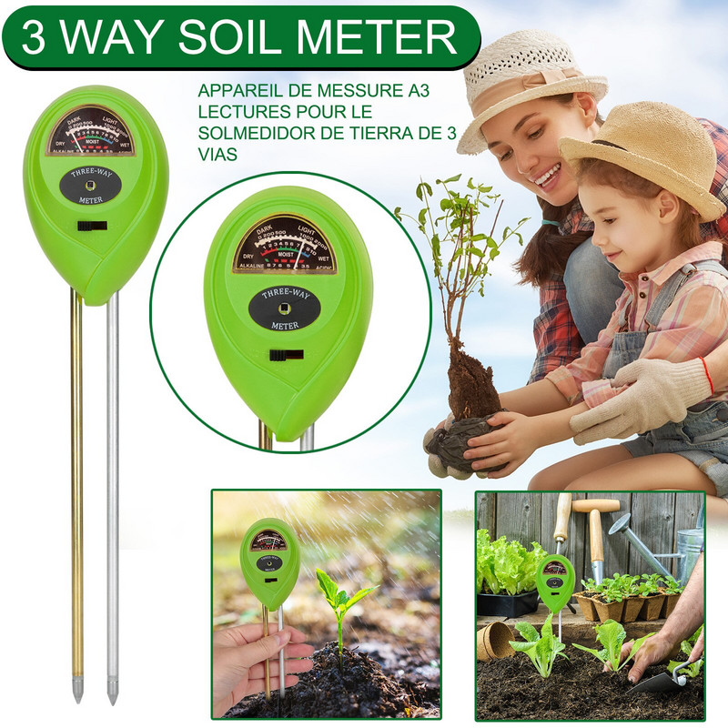 Súprava na pestovanie koriandra, tester vnútorného testovacieho svetla, pH v 1 súprave 3 pre záhradné rastliny, merač vody, kvetov, terasu, trávnik a záhradnú deku na trávnik