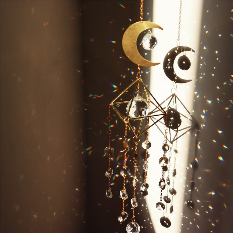 Krištáľové dekorácie Aurora Suncatchers, dúhové krištáľové mobilné okenné hranoly, závesná ozdoba, záhradné vianočné ozdoby.