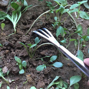 Τσουγκράνα 24,5 cm 3-Pong Gardening Root Rake από ανοξείδωτο χάλυβα Root Rake Bonsai Tweezers Soil Farming Gadget Bonsai Root Rake