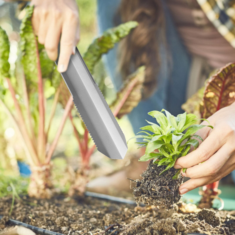 Záhradná lopata, záhradná stierka, ručná záhradná lopata z čistého titánu s ergonomickou rukoväťou, značka hĺbky, meranie pre viac informácií
