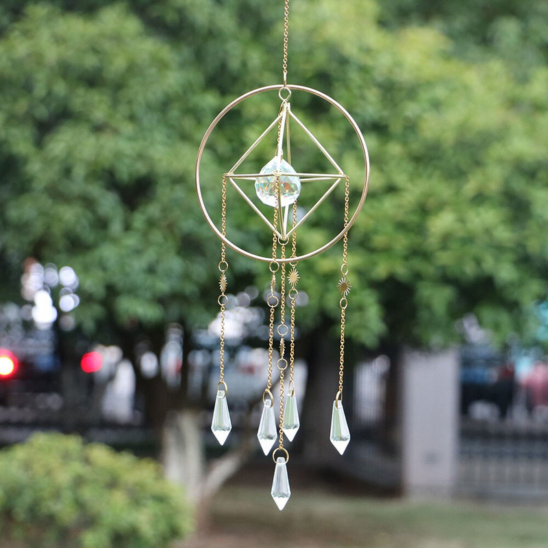 Krištáľové zvonkohry Suncatcher, hviezda, mesiac, lapače slnka, ručne vyrábané, záhradné závesné ozdoby, okenné závesy, bytové dekorácie.