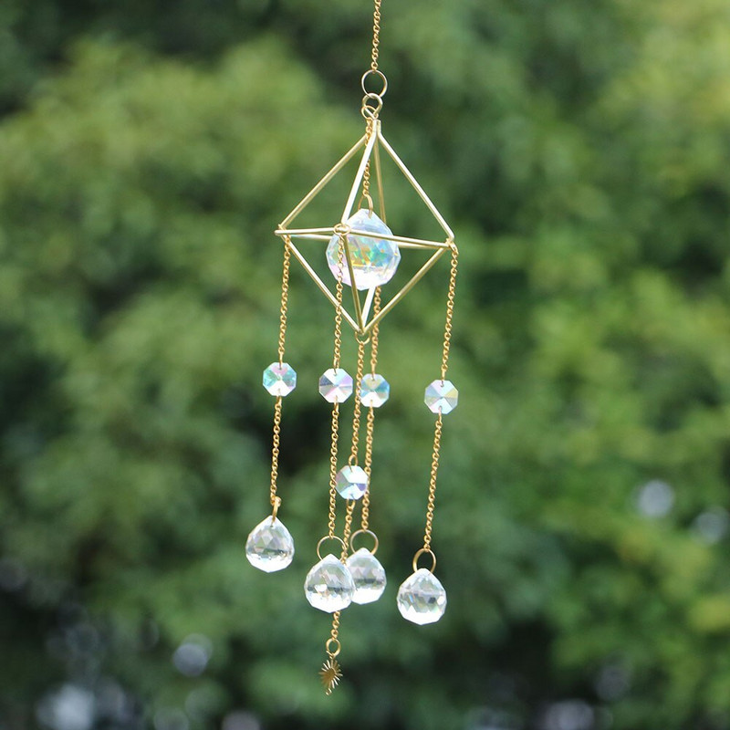 Krištáľové zvonkohry Suncatcher, hviezda, mesiac, lapače slnka, ručne vyrábané, záhradné závesné ozdoby, okenné závesy, bytové dekorácie.