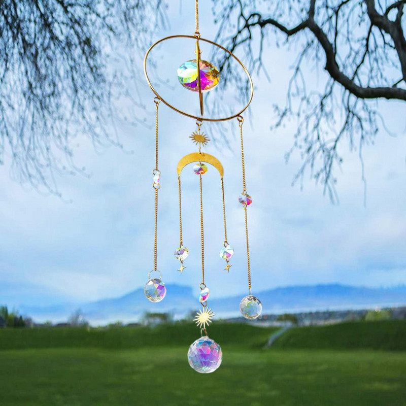 Dekoratívne záhradné lapače slnka, pútavé falošné krištáľové zvonkohry, estetické trblietavé hranoly, lapače slnka, domáca dekorácia na terasu