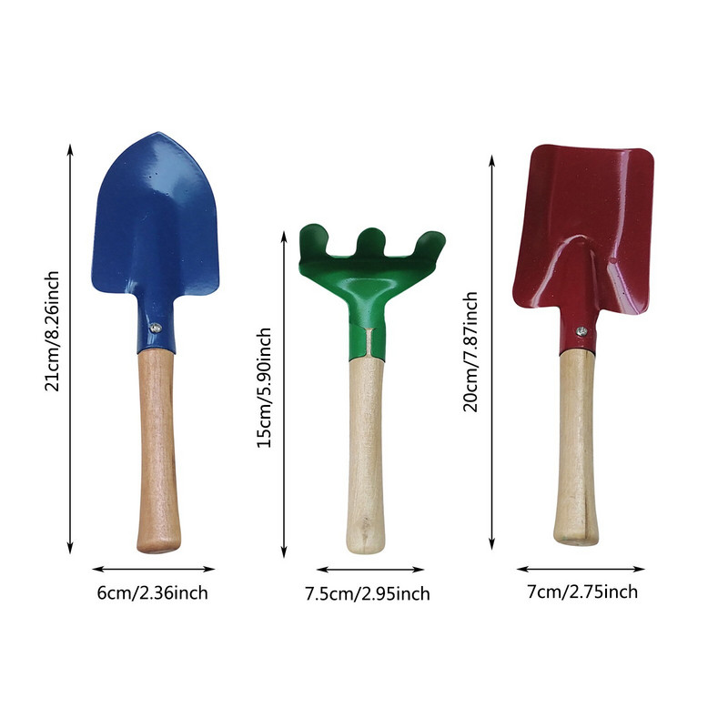 Lopata na rastliny cukrovej trstiny, trojdielna sada záhradného náradia, stromy, detský manuál na sadenie mini trávnych rohoží